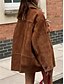 billige Kåper og trenchcoats-Dame Frakk Bekvem Lomme Knapper Mote Gate stil عادي utendørs Fritid / hverdag Normal Aftæpning Normal Langermet Yttertøy Brun Vår Høst