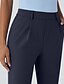 ieftine pantaloni rochii de dama-Pentru femei Costume Șic Stradă Casual Lungime totală Natural Simplu Buzunar Talie elastică Confortabil Afaceri Birou Muncă Gri Negru Albastru Marin Închis Cafea Toamnă Fit regulat