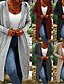 preiswerte Strickjacken und Oberbekleidung-Damen Pullover Strickjacke Mode Streetwear Täglich Einfarbig Gerippt Mit Kapuze Gestrickt Langarm Lange Oberteile Stricken Ferien Ausgehen Wochenende Schwarz Wein Herbst Winter