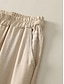 economico Pantaloni in lino e cotone semplici-Per donna Pantaloni in cotone e lino Chinos Stile Etnico Essenziale Casual Lunghezza intera Vita Alta Floreale Ricamato Tasca Elastico in vita Comodità All&#039;aperto Micro-elastico Vacanza Streetwear