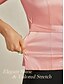 billige Dressy Toppe-Dame Bluse Aften Toppe Elegant Metallisk Stilfuld 3/4-ærmer V-hals Almindelige toppe Bryllupsgæst Aftenselskab Semi formel binde foran Solbelyst rose Forår, Efterår, Vinter, Sommer