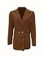 abordables Blazers et Costumes-Femmes Blazer Confortable Respirant Boutons Mode Moderne Uni Travail Quotidien Régulier Col Rabattu Coupe régulière manche longue Vêtements d&#039;extérieur Noir Blanche Rose Claire Printemps Automne