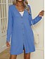 economico Cappotti &amp; Trench-Per donna Giacca Casual Confortevole Traspirante Bottoni Casual Semplice Vacanza Streetwear Casuale Abbigliamento quotidiano Monopetto Lungo Scollo a V Vestibilità regolare Manica Lunga Capispalla