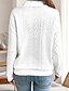 abordables Sweatshirts et Hoodies Texturés-Femmes Pull Uni Streetwear Occasionnel Confortable manche longue Col en V Hauts Réguliers Rue Fête Sortir Demi-zip Noir Blanche Gris Automne