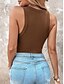 billiga Enkel linne-Dam Camisole linne Ensfärgat Dagligen Ledigt Ärmlös Rund hals Vanliga toppar Dagligen Svart Vit Gul Rodnande Rosa Rubinrött Sommar Vår