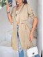 abordables Manteaux Trench-Femmes Veste Décontractée Confortable Respirant Avec Poches Mode Occasionnel Uni Vacances Rue Occasionnel Tenue quotidienne Ouvert devant Régulier Col Rabattu Coupe régulière manche longue Vêtements