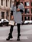 abordables Abrigos de Invierno-Mujer Chaqueta casual Gabardina Cómodo Botones Moda Moderno Casual Pata de gallo Noche Fin de semana Botonadura Doble Largo Cuello Vuelto Ajuste regular Manga 3/4 Ropa de calle Negro Otoño Invierno