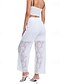 economico gamba larga e vita alta-Per donna Gamba larga Pantaloni Eleganti Streetwear Casual Lunghezza intera Naturale Semplice Pizzo Patchwork Elastico in vita Confortevole Ferie Uscire Verde translucido Nero Bianco Blu scuro Autunno