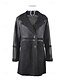 preiswerte Wintermäntel-Damen Kunstlederjacke Winterjacke Warm Bequem Tasche Knöpfe Mode Modern Lässig Einfach Ausgehen Wochenende Einreihig Regulär Steigendes Revers Normale Passform Langarm Oberbekleidung Schwarz Winter