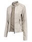 economico Giacche da Donna-Per donna Giacca in Ecopelle Confortevole Tasca Cerniera completa Moda Stile da Strada Semplice All&#039;aperto Casual Quotidiano Regolare Collo alla coreana Vestibilità regolare Manica Lunga Capispalla