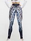 cheap Yoga Leggings &amp; Tights-Women's Capri Leggings Yoga Leggings Tummy Control High Waist Gym Athletic Pilates Bottoms Printing Black Fall Sports Activewear Tight Fit
