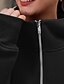 abordables Sweatshirts en polaire-Femmes Sweats à capuche zippés Uni Streetwear Occasionnel manche longue À capuche Hauts Réguliers Fête Sortir Fermeture éclair Avec Poches Noir Blanche Orange Gris Automne Hiver