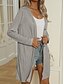 economico Cappotti &amp; Trench-Per donna Giacca Casual Confortevole Traspirante Bottoni Casual Semplice Vacanza Streetwear Casuale Abbigliamento quotidiano Monopetto Lungo Scollo a V Vestibilità regolare Manica Lunga Capispalla