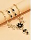 abordables Collier pour femme-Ensemble collier et boucles d&#039;oreilles en cristal bleu plaqué or pour femme avec motif floral - bijoux de fête élégants pour événements formels et soirées