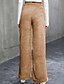 billige brede ben og højtaljet-Dame Fleece bukser Bredt Bukseben Slacks Gade Afslappet Fuld længde Naturlig Vanlig Elastisk Talje Bekvem Ferie I-byen-tøj Weekend Grå Sort Hvid Kakifarvet Efterår Regulær