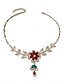 abordables Collier pour femme-Ensemble collier et boucles d&#039;oreilles en cristal bleu plaqué or pour femme avec motif floral - bijoux de fête élégants pour événements formels et soirées