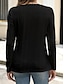 abordables T-shirt uni-Femmes Chemisier Couleur Unie Élégant Occasionnel manche longue Col ras du cou Hauts Réguliers Quotidien Boutons Noir Blanche Bleu Violet Orange Été Printemps Automne