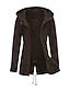 economico giacca attiva-Per donna Cappotto Impermeabile Confortevole Cerniera completa Coulisse Moda Stile da Strada Semplice All&#039;aperto Casual Quotidiano Lungo Con Cappuccio Vestibilità regolare Manica Lunga Capispalla