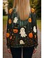 economico Felpa e Hoodie di Halloween-Felpe da donna di Halloween, grafiche con zucca, casual, a maniche lunghe, girocollo, da strada, casual, da indossare tutti i giorni, con stampa, nere, primavera, autunno, inverno.