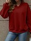 זול הודיות ומעילים עם מרקם-בגדי ריקוד נשים Pullover אחיד סגנון רחוב יום יומי נוח שרוול ארוך צווארון V חולצות רגילות רחוב חגים ליציאה ורוד מסמיק יין אפור סתיו