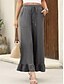 cheap Wide Leg &amp; High Waisted-Women&#039;s Wide Leg Chinos Cropped Pants Basic Casual Ankle-Length High Waist Plain Pocket Elastic Waistband Comfy Soft Comfortable Micro-elastic Outdoor Street Black Pink Navy Blue Blue Summer Spring