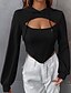 economico Felpe e Sweatshirt Texturizzati-Per donna Felpa con cappuccio Felpe con cappuccio Semplice Moda Streetwear Manica Lunga Con Cappuccio Top Regolari Streetwear Uscire Nero Autunno