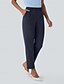 ieftine pantaloni rochii de dama-Pentru femei Costume Șic Stradă Casual Lungime totală Natural Simplu Buzunar Talie elastică Confortabil Afaceri Birou Muncă Gri Negru Albastru Marin Închis Cafea Toamnă Fit regulat