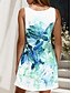 preiswerte Tiere Kleider-Damen Minikleid Sommerkleid A Linie Kleid Schulterfreies Kleid Urlaub Lässig Ferien Strand Normale Passform Grafik Schildkröte Ärmellos Rundhalsausschnitt Gelb Rote Blau Purpur Sommer Frühling