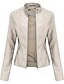 economico Giacche da Donna-Per donna Giacca in Ecopelle Confortevole Tasca Cerniera completa Moda Stile da Strada Semplice All&#039;aperto Casual Quotidiano Regolare Collo alla coreana Vestibilità regolare Manica Lunga Capispalla