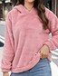 baratos Moletons Felpudos-Mulheres Pulôver Moletom Com Capuz Tecido Roupa de rua Casual Manga Longa Com Capuz Tops regulares Rua Feriado Para Noite Rosa Inverno
