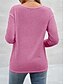 abordables T-shirt uni-Blouse femme couleur unie élégante décontractée col rond à manches longues tops réguliers quotidiens patchwork noir rose vin kaki bleu clair automne préautomne