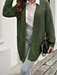 abordables Gilet Ouvert-Femmes Cardigan Occasionnel Couleur Unie Épais Col en V Tricoté manche longue Hauts Réguliers Tricoter Quotidien Fête Sortir Jaune Vert Véronèse Automne Hiver