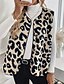 billige Grafikbutik Tanktoppe &amp; Camis-Dame Fleece vest Vest Hold Varm Bekvem Knapper Fleecelinet Mode Moderne Afslappet Leopard I-byen-tøj Weekend Enradet Normal V-hals Regulær Uden ærmer Overtøj Abrikos Vinter