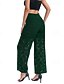 economico gamba larga e vita alta-Per donna Gamba larga Pantaloni Eleganti Streetwear Casual Lunghezza intera Naturale Semplice Pizzo Patchwork Elastico in vita Confortevole Ferie Uscire Verde translucido Nero Bianco Blu scuro Autunno