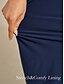 billiga Nyårsklänningar-Dam Maxiklänning Sheath Dress Elegant party cocktail Normal Ensfärgat Kortärmad Rund hals Marinblå