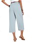 ieftine picior lat și talie înaltă-Pentru femei Picior Larg Pantaloni Capri Pantaloni Șic Stradă Casual Lungime gambă Natural Simplu Buzunar Design Elastic cu Cordon Απαλό În aer liber Vacanță Zilnic Gri Închis Roșu portocaliu Negru