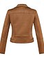 abordables Vestes en simili cuir-Femmes Veste Décontractée Gilet en daim Coupe-vent Chaud Fermeture éclair Avec Poches Mode Moderne Occasionnel Couleur Unie Sortir Week-end Fermeture éclair Régulier Revers en Pointe Coupe régulière