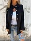 abordables Manteaux Trench-Femmes Manteau Veste Décontractée Confortable Avec Poches Boutons Mode Moderne Occasionnel Uni Sortir Week-end Simple Boutonnage Régulier Col montant Coupe régulière manche longue Vêtements