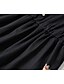 abordables Robes Bohémiennes-Femmes Robe Midi Robe bohème Robe Imprimée Robe occidentale Mode Extérieur Vacances Week-end Coupe régulière Uni manche longue Col en V Noir Été