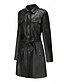 abordables Manteaux d&#039;Hiver-Femmes Manteau Coupe-vent Confortable Avec Poches Fermeture intégrale Mode street style Uni Extérieur Décontracté Quotidien Long Col Rabattu Coupe régulière manche longue Vêtements d&#039;extérieur Noir
