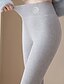 billiga Fleece-fodrade leggings-Dam Byxor Damasker Streetwear Ledigt Fullängd Naturlig Slät Elastisk midja Mjuk Utomhus Semester Helgdag Mörkgrått Svart Ljusgrå Vinter Normal