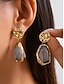 abordables Pendiente de mujer-Pendientes colgantes irregulares de resina para mujer: joyas llamativas de aleación de oro texturizado para fiestas, bodas y atuendos casuales y elegantes.