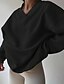 abordables Sudaderas y Sudaderas con Capucha Texturizadas-Mujer Sudadera Sudaderas Plano Ropa de calle Casual Manga Larga Escote en Pico Tops regulares Calle Festivos Noche Retazos Negro Marrón Beige Gris Otoño Invierno