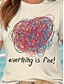 ieftine Umor &amp; Citate tricou-Pentru femei Tricou Grafic Scrisă Epocă Stilat Clasic Manșon scurt Stil Nautic Rotund Topuri obișnuite Zilnic Sfârșit de săptămână Imprimeu Negru Alb Galben Roz Îmbujorat Roșu-aprins Vară Primăvară