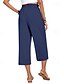 ieftine picior lat și talie înaltă-Pentru femei Picior Larg Pantaloni Capri Pantaloni Șic Stradă Casual Lungime gambă Natural Simplu Buzunar Design Elastic cu Cordon Απαλό În aer liber Vacanță Zilnic Gri Închis Roșu portocaliu Negru