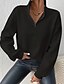 economico Felpe e maglioni da donna-Per donna Pullover Semplice Streetwear Casual Comodo Manica Lunga Scollo a V Top Regolari Streetwear Ferie Uscire Zip a un quarto Nero Autunno