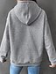 baratos Moletons e Sweatshirts Texturizados-Mulheres Pulôver Moletom Com Capuz Tecido Roupa de rua Casual Manga Longa Com Capuz Tops regulares Feriado Para Noite Bolsos Preto Branco Cinzento Outono Inverno