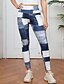 baratos Leggings e collants para ioga-Mulheres Jeans falso com estampa jeans Leggings de ioga Compressão abdominal Cintura Alta Academia Dança Esportivo Calças Bloco de cor Preto Azul Outono Esportes Roupas Esportivas Ajuste justo