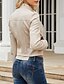 economico Giacche in finta pelle-Per donna Giacca in Ecopelle Confortevole Tasca Cerniera completa Moda Stile da Strada Semplice All&#039;aperto Casual Quotidiano Corto Collo ripiegato Vestibilità regolare Manica Lunga Capispalla Nero