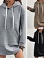 economico Felpe e Sweatshirt Texturizzati-Per donna Felpa con cappuccio Semplice Streetwear Casual Comodo Manica Lunga Con Cappuccio Top Regolari Streetwear Ferie Uscire Tasca Nero Caffè Grigio Autunno